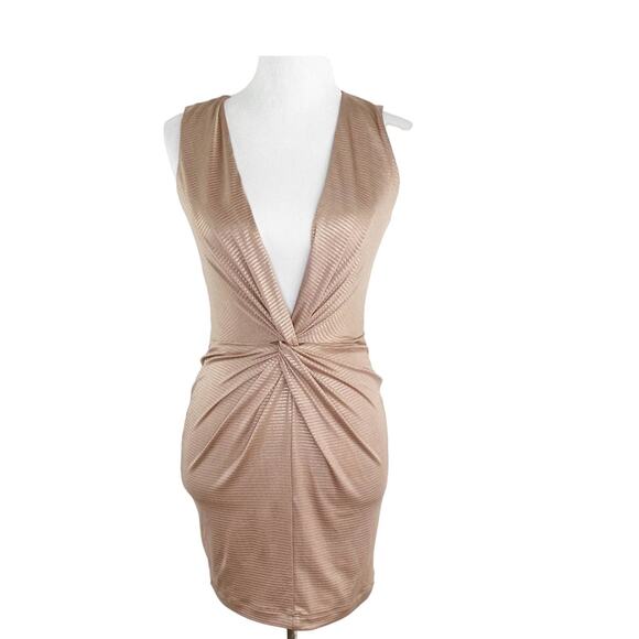 Dress The Population Alana Dress Bodycon Cocktail Blush Nude Sleeveless Mini S - Picture 1 of 11